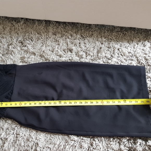 NWT Bianca and Bridgett "Jade" Elegant Midi Black Dress with Tulle Detail - Picture 12 of 16